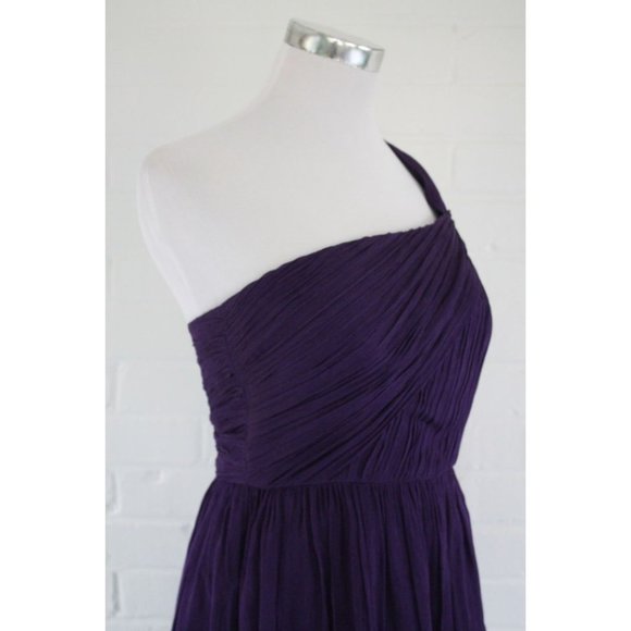 J.Crew Lucienne $250 Silk Chiffon One Shoulder Dress - Picture 6 of 7